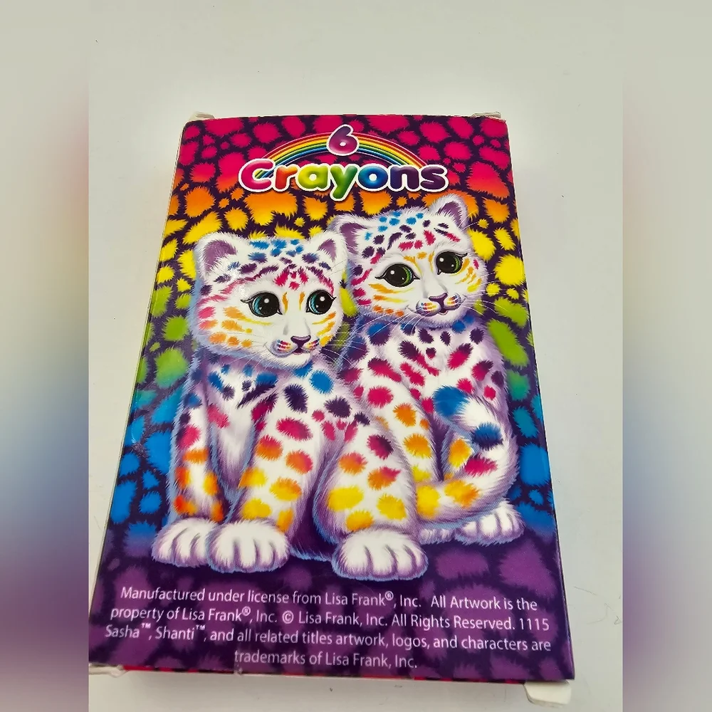Vintage 90s Lisa Frank Crayons - Sasha & Shanti Leopard Cubs - Retro Stationery